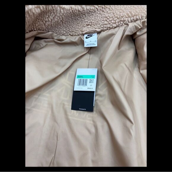 NWT Nike Swoosh Tan Sherpa Bomber Jacket XL - Picture 16 of 16